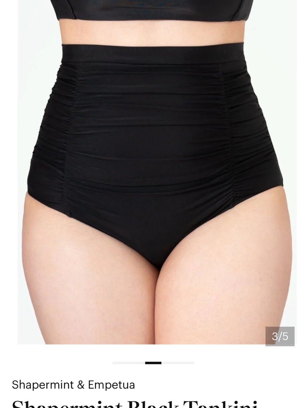 EMPETUA by SHAPERMINT High-WaisTed Control Bikini Bottom Black Swim Bottom